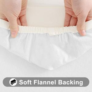 ผ้าคลุมโต๊ะพับได้รูปสี่เหลี่ยมผืนผ้าขนาด 6 ฟุต ผ้าคลุมโต๊ะแบบยืดหยุ่น ด้านหลังเป็นผ้าฟลานเนล ไวนิลกันน้ำ เช็ดทำความสะอาดได้ - Product Image 2