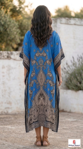 Vestido Kaftán Estampado para Mujer, Ligero, Holgado, para Playa, Verano, Vacaciones en la Isla, Fabricación al por Mayor - Product Image 5