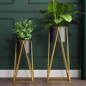 Modern Metal Tall Plant <b>Stand</b> with Pots Indoor Outdoor Floor Garden <b>Stand</b> for Balcony Living Room Home Decor - Product Image 1