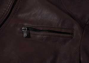 Chaqueta de Cuero para Hombre, con Cuello Alto, Forro de Piel de Oveja Genuina, con Logotipo Frontal, Modelo 2026, Impermeable y Transpirable - Product Image 4