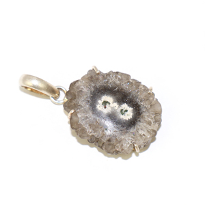 Diseño Delicado, Gema de Cuarzo Solar Natural, Chapado en Plata 925, Forma Ovalada, Colgante de Metal de Latón, Joyería para Mujer, Venta al por Mayor - Product Image 3