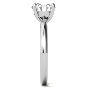 Anillo de compromiso de moissanita de 1 quilate con corte brillante redondo, anillo solitario de boda, anillo llamativo de oro blanco macizo de 14K - Product Image 5
