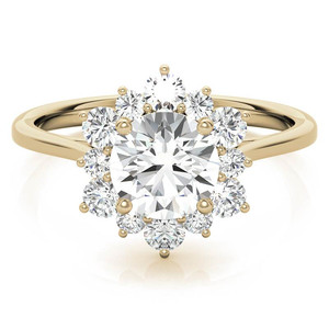 แหวนเพชรแล็บโกรว์ทรงกลม 18k ดีไซน์หรูหรา ประดับเพชรแล็บโกรว์ทรงกลมแบบ Snowflake Halo สำหรับผู้หญิงและเด็กผู้หญิง - Product Image 2