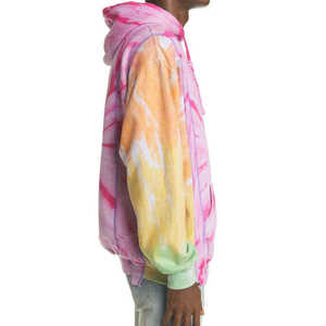 Adjustable Rate Men Tie Dye Hoodies Winter Fully Customized <b>Designs</b> Breathable Premium Quality 100% Cotton Fleece Long Sleeve - Product Image 5