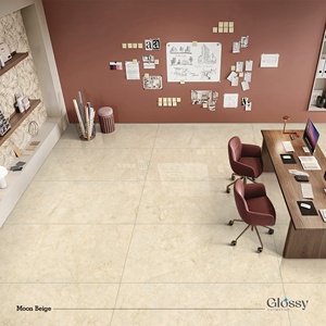 Moon Pearl Carreaux de porcelaine de grande taille 80x160mm 9mm d'épaisseur Carreaux de sol en couleur brillante 32x64 poli - Product Image 4