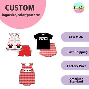 Estivo per bambini 2 pezzi Set <span class=keywords><strong>Minnie</strong></span> Mickey Applique estate per bambine abiti da bambina Set di abbigliamento personalizzato per ragazze - Product Image 1