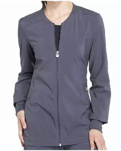 Conjuntos de Uniformes Médicos Personalizados para Enfermeras: Conjuntos de Scrubs Modernos para Hospital, Pantalones Jogger y Chaquetas de Spandex con Cremallera para Mujer - Product Image 4