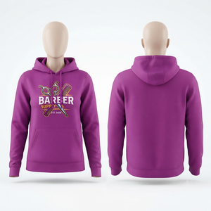 เสื้อฮู้ดดี้ผู้หญิงผ้าฟลีซคอตตอนโพลีเอสเตอร์คุณภาพพรีเมียม 320 GSM สีชมพูร้อนแรง แบบสวมหัว มีกระเป๋าจิงโจ้ ปักโลโก้ตามสั่ง - Product Image 5