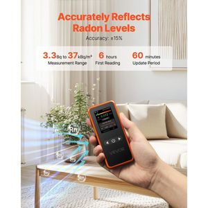 Rilevatore di Radon Portatile per Casa, Facile da Usare, a Batteria, Misura la Qualità dell'Aria da 3,3Bq a 37kBq/m3 - Product Image 2