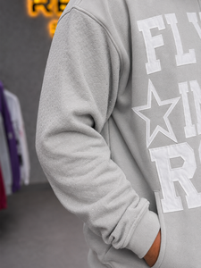 Sudadera con capucha personalizada para hombre con cremallera y parche bordado, de algodón oversize, estilo FRENCH TERRY, informal, para otoño - Product Image 4