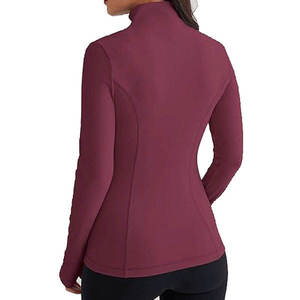 Veste de sport pour femme à demi-zip, manches longues, logo personnalisé, vente en gros, hauts courts de jogging et yoga, vêtements de fitness à capuche pour l'hiver - Product Image 3