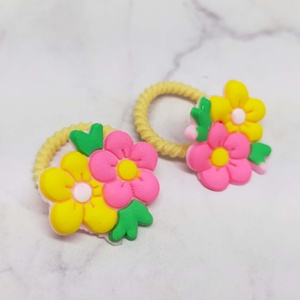 Colorful Plastic Decorative Floral Hair <b>Ties</b> for School Birthday Celebrations & More Occasions - Product Image 3