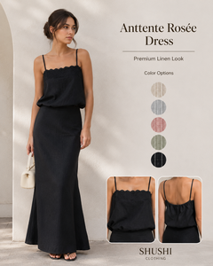 Robe de soirée formelle noire tissée bohème écologique en satin avec dentelle, coupe crayon midi, manches courtes, taille haute, OEM Boutique - Product Image 4