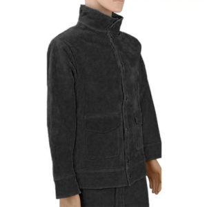 Veste de soudeur en cuir de vachette résistant au feu de qualité supérieure, veste de travail de sécurité industrielle en cuir pour la protection contre les étincelles de soudage - Product Image 5