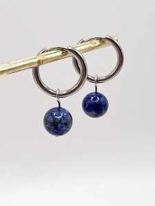 Pendientes Pequeños de Lapislázuli, Plata de Ley, Chapados en Oro, Piedra Natural Curativa, Joyería Hecha a Mano, Regalo para Mujer, Fiesta - Product Image 3