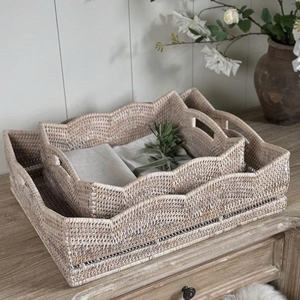 <b>Square</b> Handwoven Rattan Tray <b>with</b> Integrated Handles Versatile Decorative <b>Storage</b> Piece for Layered <b>Coffee</b> <b>Table</b> Styling <b>Storage</b> - Product Image 2