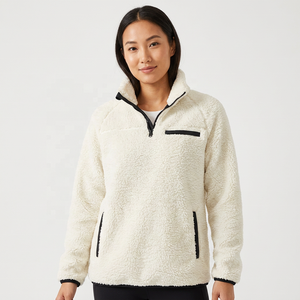 <b>Men's</b> White Fleece <b>Half</b> <b>Zip</b> Pullover Sweatshirt Regular Fit Solid Color Stand Collar Breathable Winter Casual <b>Jacket</b> - Product Image 5