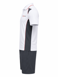 Conjunto Deportivo de Polo para Hombre 4FORCE, Color Blanco y Gris, Secado Rápido, para Verano, con Logotipo Frontal, Camiseta Polo y Pantalones Cortos - Product Image 6