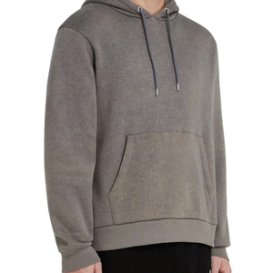 Sweat à capuche personnalisé en molleton 100% coton, délavé à l'acide, teint uni, respirant, coupe-vent, avec poches, nouveau style hiver, basiques, impression de logo personnalisée - Product Image 3