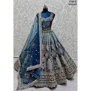 Colecciones de Terciopelo para Novias Indias con Trabajo Zarkhan por Fabzone Modelo FZBELLA - Product Image 1