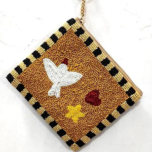 Square Beaded Coin Bag for Parties & Gifting Trending Handmade Beaded Coin Clutch Mini Purse <b>With</b> <b>Zip</b> Closure Fashionable Bag - Product Image 1