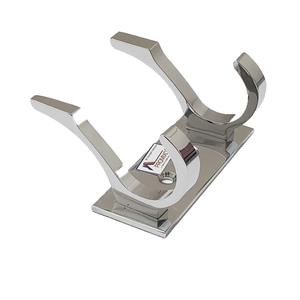 Perchero de pared doble de aluminio cromado, ligero, moderno, multifuncional y desmontable con juego de ganchos para entrada y baño - Product Image 1