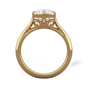 Bague de fiançailles solitaire en or jaune 9 carats avec diamant taille coussin allongé de 2 carats, sertie clos, bijoux fins sur mesure - Product Image 2