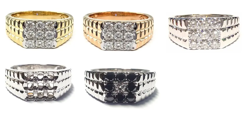 Großhandel Herren benutzer definierte Ringe für Männer Design 18 Karat Solid Rose Gold Real Diamond Custom Kleine Herren Ringe edlen Schmuck für Männer