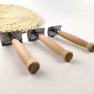 Wholesale High-Quality Safety <b>Razor</b> with Wooden Handle and Stainless Steel Blades for Professional Shaving Face, Body Use - Product Image 5