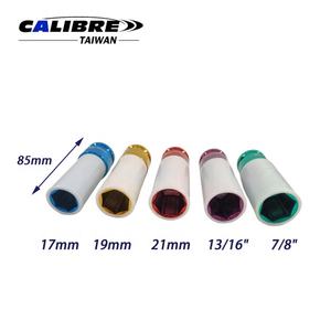 Jeu de douilles à chocs profondes à paroi mince TAIWAN CALIBRE 5 pièces 1/2" Dr. avec protection de roue, pour usage manuel, OEM, garantie 1 an - Product Image 3