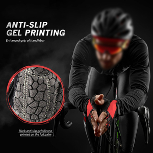 Guantes de ciclismo al por mayor para hombre y mujer, compatibles con pantalla táctil, a prueba de viento, guantes de ciclismo de medio dedo. - Product Image 5