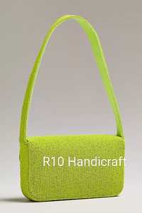Bolso de Hombro Personalizado con Diseño de Estrella de Mar y Cuentas de Vidrio, Bolso con Solapa de Cuentas de Vidrio a Rayas, Bolso de Moda para Mujer, para Fiestas, Verano, Playa - Product Image 6