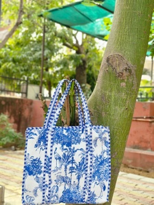 Bolso Tote de Algodón Acolchado Ligero Estilo Vintage, Hecho a Mano, para Compras, Playa, Mercado, Viajes, Gran Capacidad - Product Image 3
