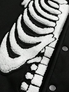 Black <b>white</b> varsity outerwear College style Baseball bomber fashion winter streetwear wool blend warm <b>jacket</b> for <b>men</b> Wholesale - Product Image 5