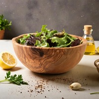 Bol en bois d'olivier fait main, style rustique méditerranéen, bol à salade durable, vaisselle artisanale pour fruits, collations, bonbons et cuisine