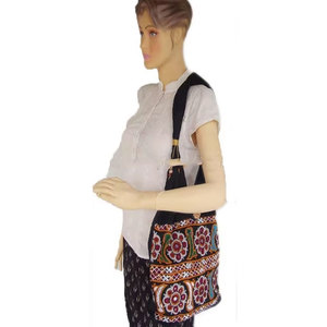 Bolso Artesanal con Espejo, Bolso de Hombro Étnico Bordado a Mano, Estilo Boho Vintage, Bolso de Lona Artesanal para Mujer, Colorido y Tradicional - Product Image 3