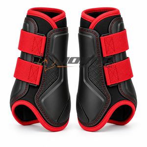 Bottes de brossage pour chevaux fiables avec attaches à crochets sécurisées, rembourrage doux et construction durable pour les chevaux actifs pendant la course. - Product Image 5