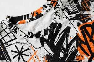 T-shirt pour homme, style streetwear, imprimé graffiti, 100% coton, col rond, manches courtes, jersey 180g, logo sur le devant, design urbain tendance - Product Image 4
