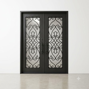 Royal Luxury Traditional Wrought Iron Entrance Gate Security Decorative Anti-theft Modern Design <b>Swing</b> Open Style Rust-Resistant - Product Image 1