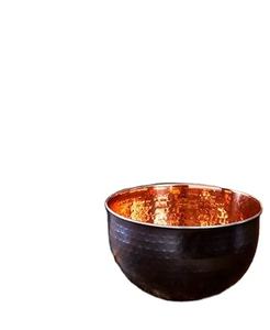 hand <b>embossed</b> copper serving bowl perfect for wedding gift sets traditional arrangements or vintage style kitchen displays - Product Image 1