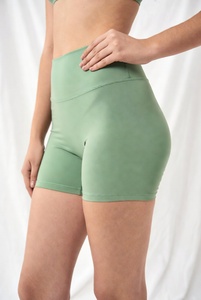 Sexy <b>Booty</b> High Waist Button Women's Shorts Sports Fitness Yoga Gym Workout Breathable Quick Dry Cotton Stretched Logo Print - Product Image 3