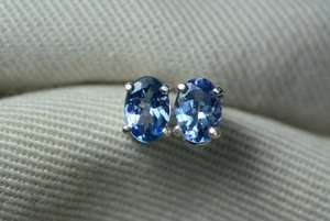 Certified Natural Tanzanite Earrings Sterling <b>Silver</b> <b>Studs</b> December Birthstone Jewelry Gift For Her Elegant Fine Jewelry - Product Image 4