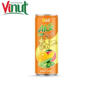 Zumo de mango enlatado de 250ml Bebida de aloe vera Exportadores OEM personalizado Etiqueta privada Sin grasa y sin azúcar - Product Image 6