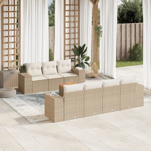 Conjunto de sofás de jardín beige crema blanco - Product Image 1