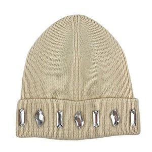 Wholesale Price Common Fabric Beanie Hat <b>Winter</b> <b>Cap</b> Unisex Soft Warm Stretch Rhinestone Custom Logo Hat Made in Pakistan - Product Image 4