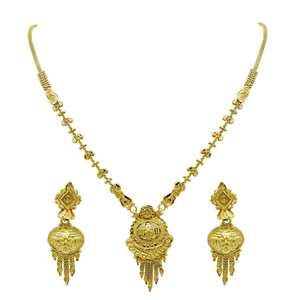 เครื่องประดับแฟชั่นขายส่ง ทอง 14K 18K 24K ชุบทองไมครอน ทองเหลืองขึ้นรูป สร้อยคอสั้น สร้อยคอแบบดั้งเดิมและสำหรับงานเทศกาล ชุดสร้อยคอ - Product Image 2