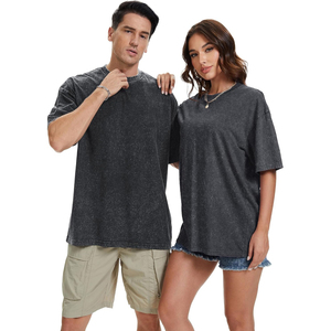 Camiseta Premium de Moda Urbana con Lavado Ácido, Estampado Gráfico Digital, Oversize, de Algodón, Informal, de Fábrica - Product Image 1