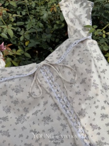 Chemisier à manches courtes à imprimé floral pour femme, col Peter Pan, haut à lacets, style Prairie Chic, printemps-été, ADELINE - Product Image 6