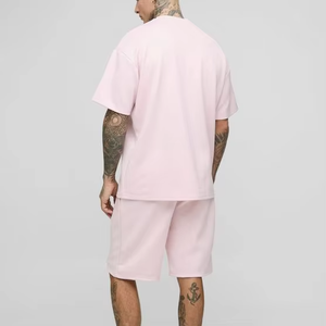 Nouvel ensemble 2 pièces streetwear grande taille 2024 pour homme : débardeur, short et survêtement délavé à l'acide, broderie personnalisée, logo sur mesure - Product Image 2