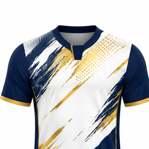 Ensemble de maillots et shorts de football d'été personnalisés, uniforme d'équipe de football, haute qualité, 100% polyester, sublimé, séchage rapide, broderie 3D - Product Image 4